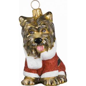 Yorkie Santa Paws Ornament