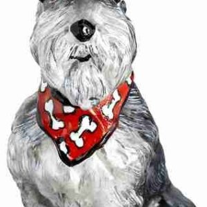 Schnauzer Gray with Bandana Ornament