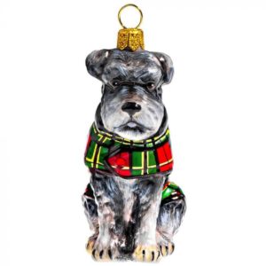 Schnauzer Tartan Plaid Coat Ornament