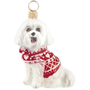 Maltese In Sweater Ornament