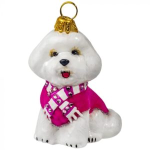 Bichon Frise Pink Coat Ornament