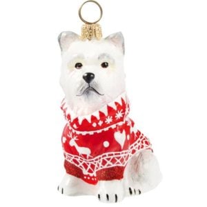 Westie In Nordic Sweater Ornament