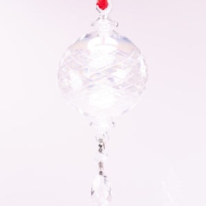 Clear Cut Egyptian Glass Ornament With Crystal