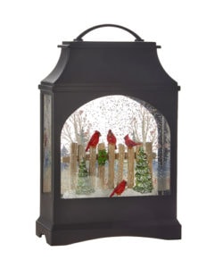 Birds On Fence Water Lantern
