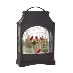 Birds On Fence Water Lantern