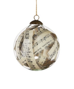 Sheet Music Ball Ornament