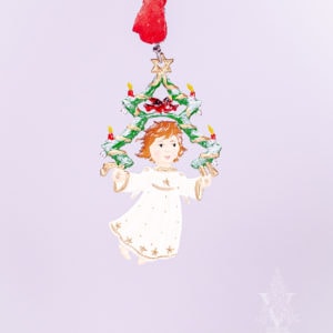 Flying Angel Pewter Ornament by Wilhelm Schweizer