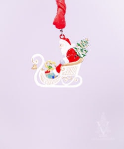 Santa in Sled Pewter Ornament by Wilhelm Schweizer