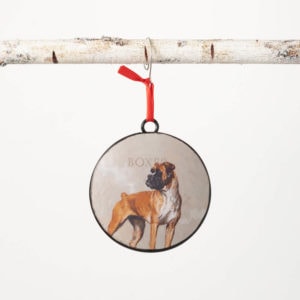 Boxer Metal Ornament by Darren Gygi