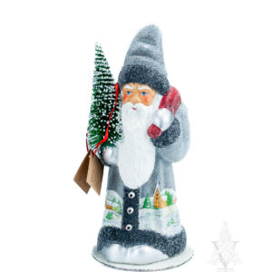 Santa Beaded With Winter Scene