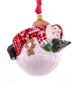 Snow Balls™ Gingerbread Coat Santa Hugging Snowball