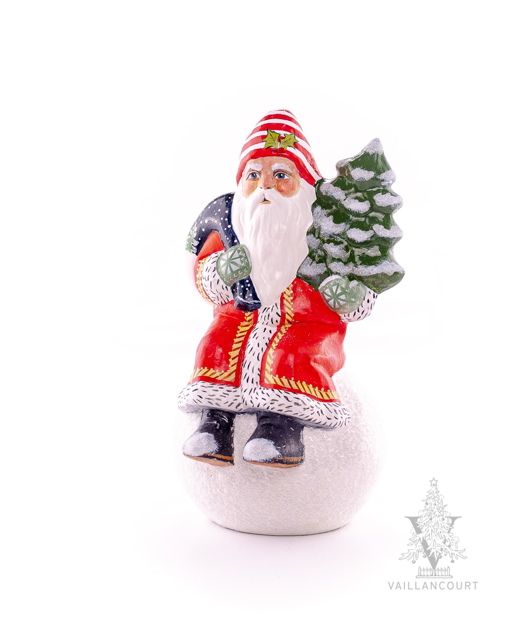 Traditional Red Coat Santa on Snowball