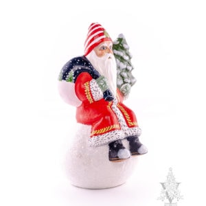 Traditional Red Coat Santa on Snowball