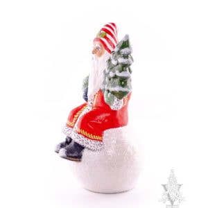 Traditional Red Coat Santa on Snowball