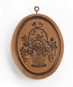 Oval Basket of Flowers Cookie Mould Reproduction