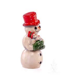 Red Hat Snowman Holding Snow Baby