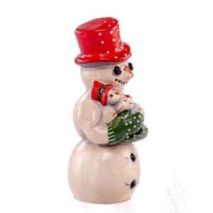 Red Hat Snowman Holding Snow Baby