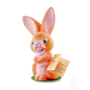 Ino Schaller Perched Beaded Bunny In Orange