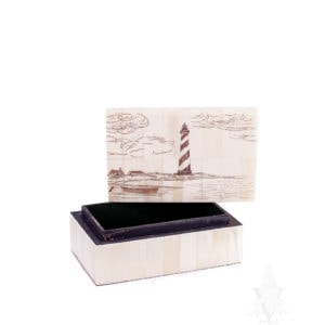 Scrimshaw Bone Box of Cape Hatteras Lighthouse
