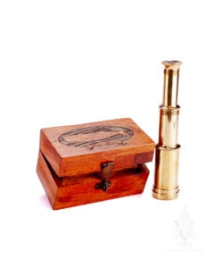 Locking Whale Box with Brass Telescope