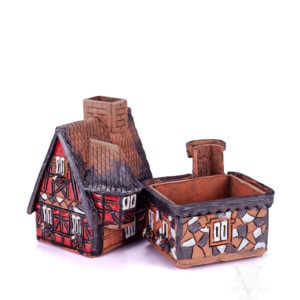 Keramik Half Timber House Red