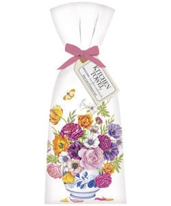 Floral Blue Vase Towel