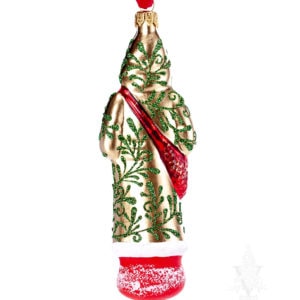 Gold Father Christmas with Sack of Ornaments