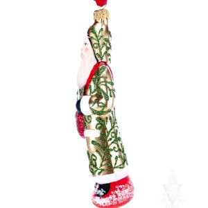 Gold Father Christmas with Sack of Ornaments