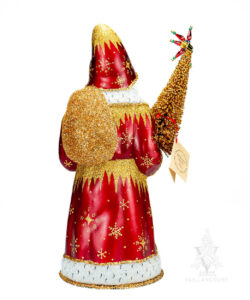 Red Shiny Santa With Gold Décor