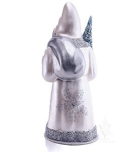 Ino Schaller White Santa With Silver Snowflake