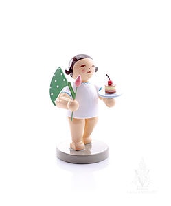 Brunette Angel Holding Tulip and Dessert by Wendt & Kühn