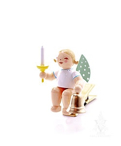 Blonde Angel with Bell & Candle Clip by Wendt & Kühn