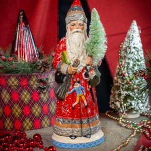 Luxe Father Christmas in Red with Snow Flakes (One of a Kind)