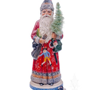 Luxe Father Christmas in Red with Snow Flakes (One of a Kind)