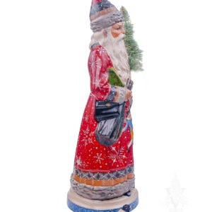 Luxe Father Christmas in Red with Snow Flakes (One of a Kind)