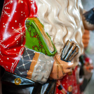 Luxe Father Christmas in Red with Snow Flakes (One of a Kind)