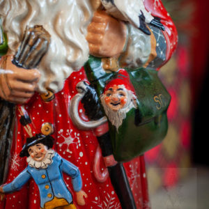 Luxe Father Christmas in Red with Snow Flakes (One of a Kind)