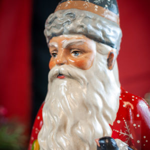 Luxe Father Christmas in Red with Snow Flakes (One of a Kind)