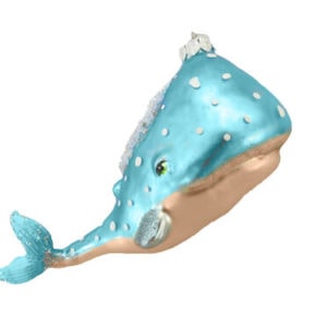 Blue/Gold Whale Ornament