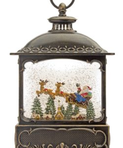 Flying Santa Snow Globe Lantern