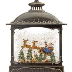 Flying Santa Snow Globe Lantern