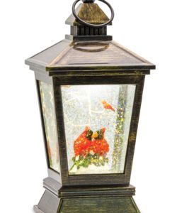Cardinal Snow Globe Lantern