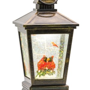 Cardinal Snow Globe Lantern