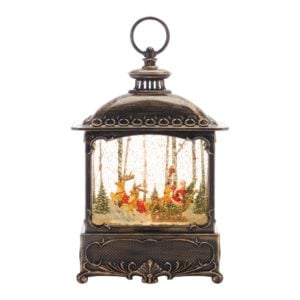 Santa & Sleigh Snow Globe Lantern