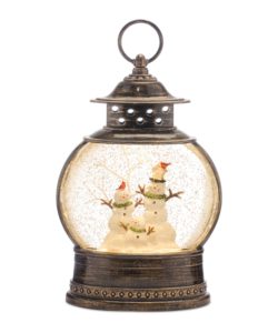 Snowman Family Snow Globe Lantern