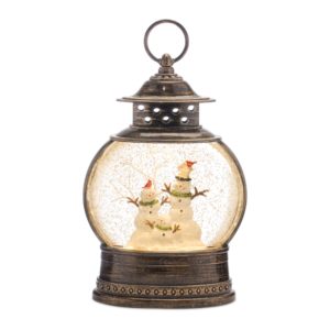 Snowman Family Snow Globe Lantern