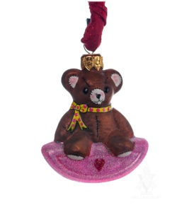 Modern Teddy on Pink Glitter Rocker