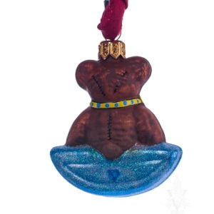 Modern Teddy on Blue Glitter Rocker
