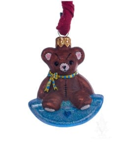 Modern Teddy on Blue Glitter Rocker
