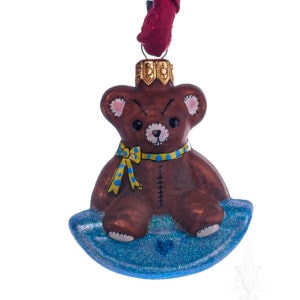 Modern Teddy on Blue Glitter Rocker
